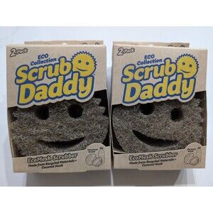 Lot of 2 Scrub Daddy ECO Collection EcoMesh Scrubber 2 pack Coconut Scent New
